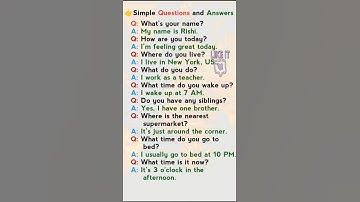 Simple Questions and Answers #learnenglish #english
