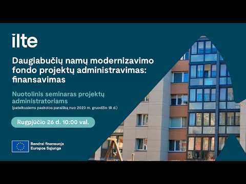 Daugiabučių namų modernizavimo fondo projektų administravimas: finansavimas