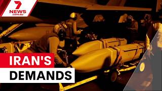 Iran sets conditions to reopen Strait of Hormuz | 7NEWS