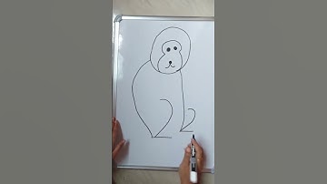 cute and easy monkey drawing, easy drawing for kids #monkeys #shorts #short #art #trending #viral