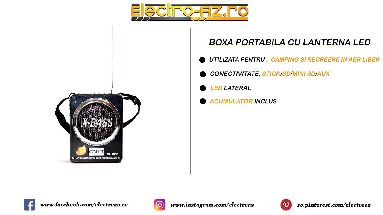 Boxa Portabila cu Radio FM