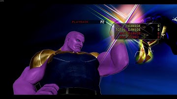 UMvC3 Palette Swap - PRE-NERF Thanos Level 3 Snap setup from midscreen throw (2 bar start)