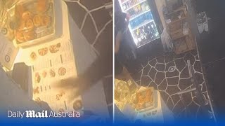 CCTV captures the moment a man steals the tip jar from restaurant
