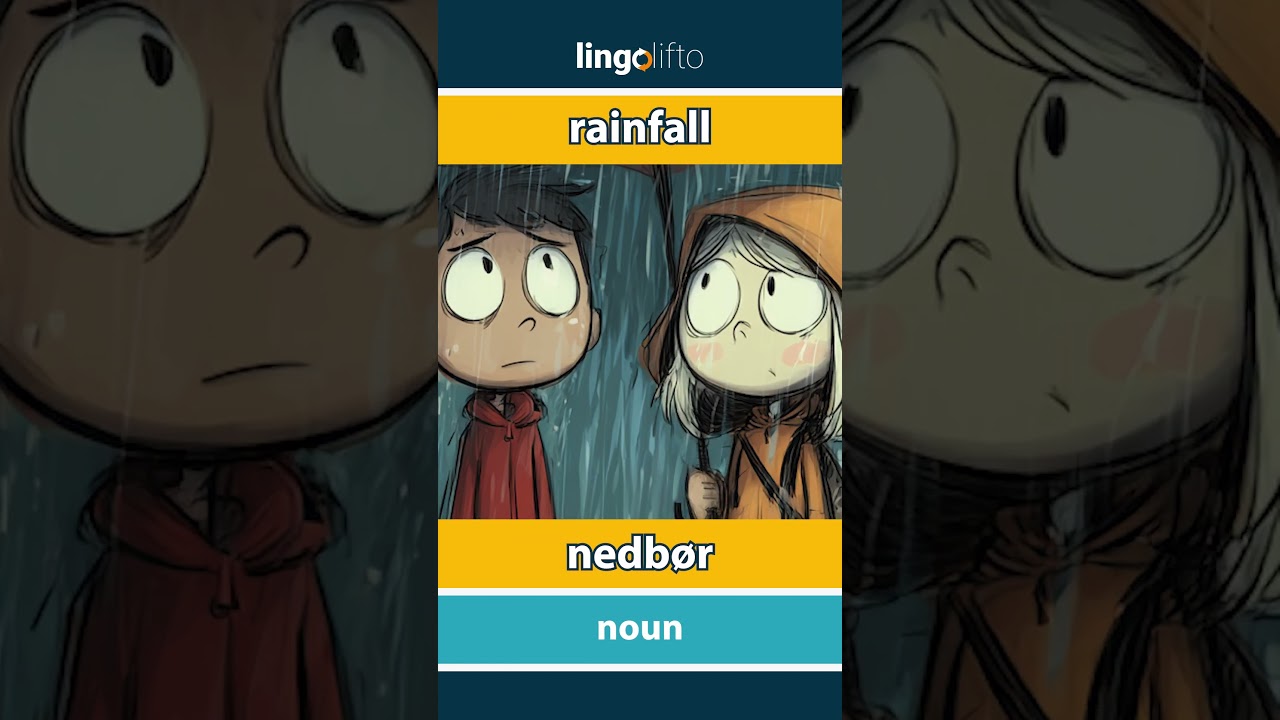 🇬🇧🇩🇰 rainfall - nedbør : learn English : Lad os lære engelsk : vocabulary builder