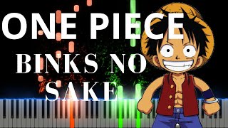 One Piece Binks no Sake Piano Cover Midi tutorial Sheet app  Karaoke