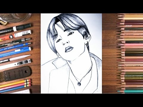 رسم جين خطوة خطوة للمبتدئين How To Draw Jin Bts Drawing Bts For Beginners 