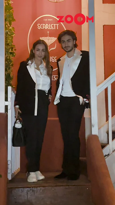 Malaika Arora seen TWINNING with son Arhaan Khan they exit the newly launched restaurant ? #shorts