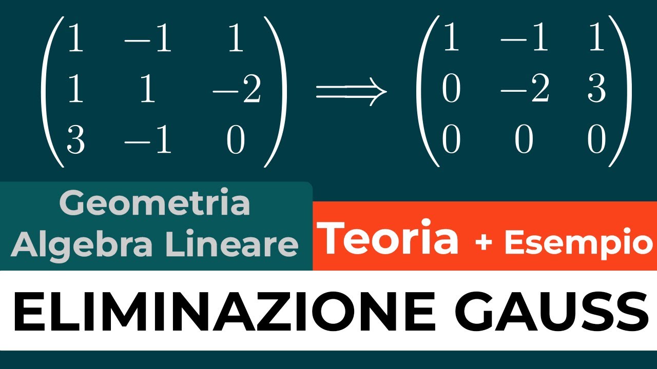 Algoritmo di eliminazione di Gauss, spiegato con un Esempio, Sistemi Lineari | Algebra Lineare
