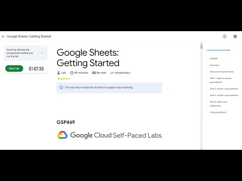 Google Sheets: Getting Started | Lab solution #arcade2025
