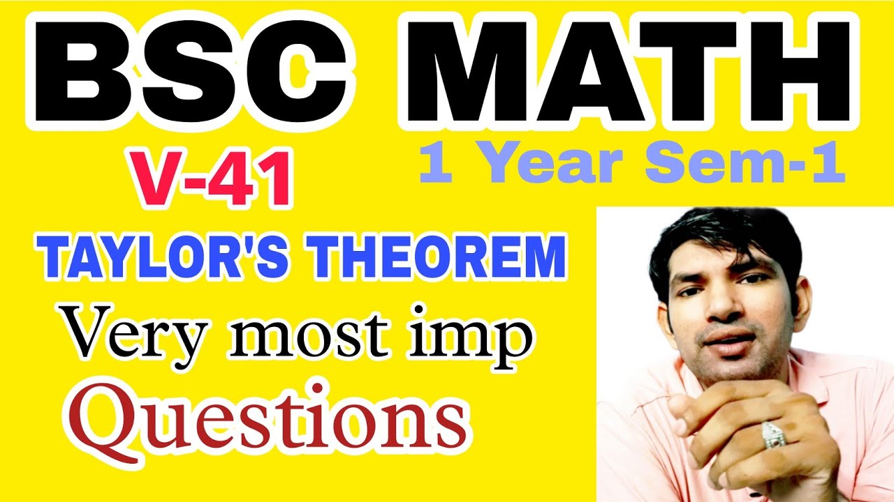 Monoj Sir Math Bsc 1 Year Math | Taylor's Theorem based questions | differential ...
