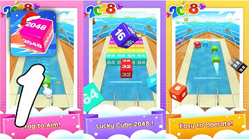 Lucky Cube 2048 -3D Merge Game Gameplay Walkthrough #1 (Android, IOS)