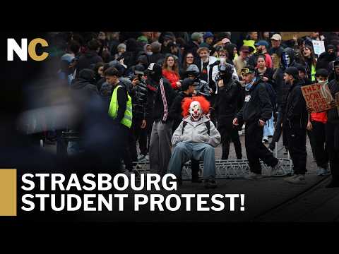 MASSIVE Strasbourg Student Protest: Police Fire Tear Gas and Detain Demonstrators | AC1Z