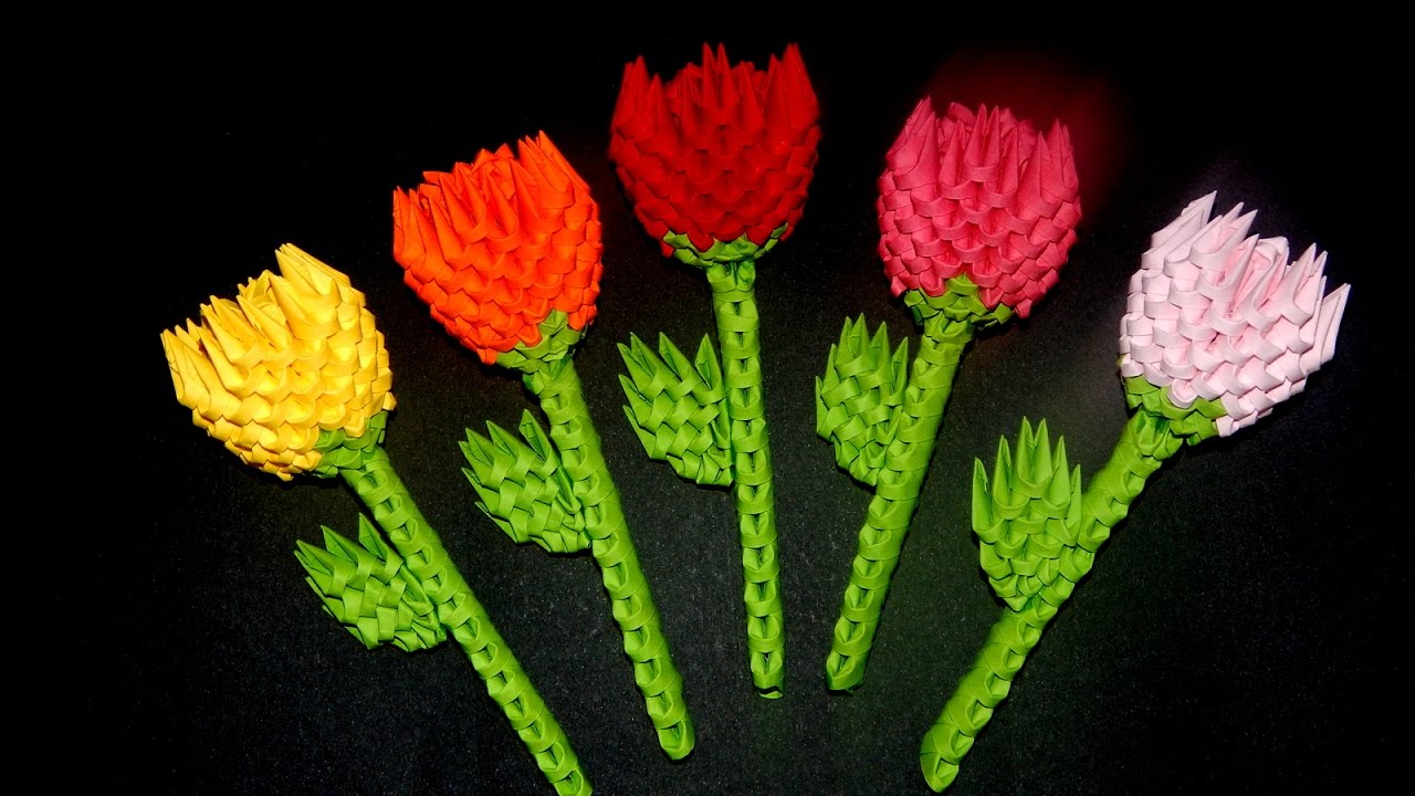 3D Origami small flower tutorial DIY paper flower YouTube
