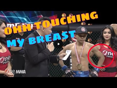 Chinese boxer touching boobs