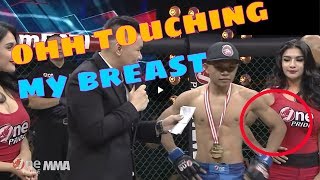 Chinese boxer touching boobs