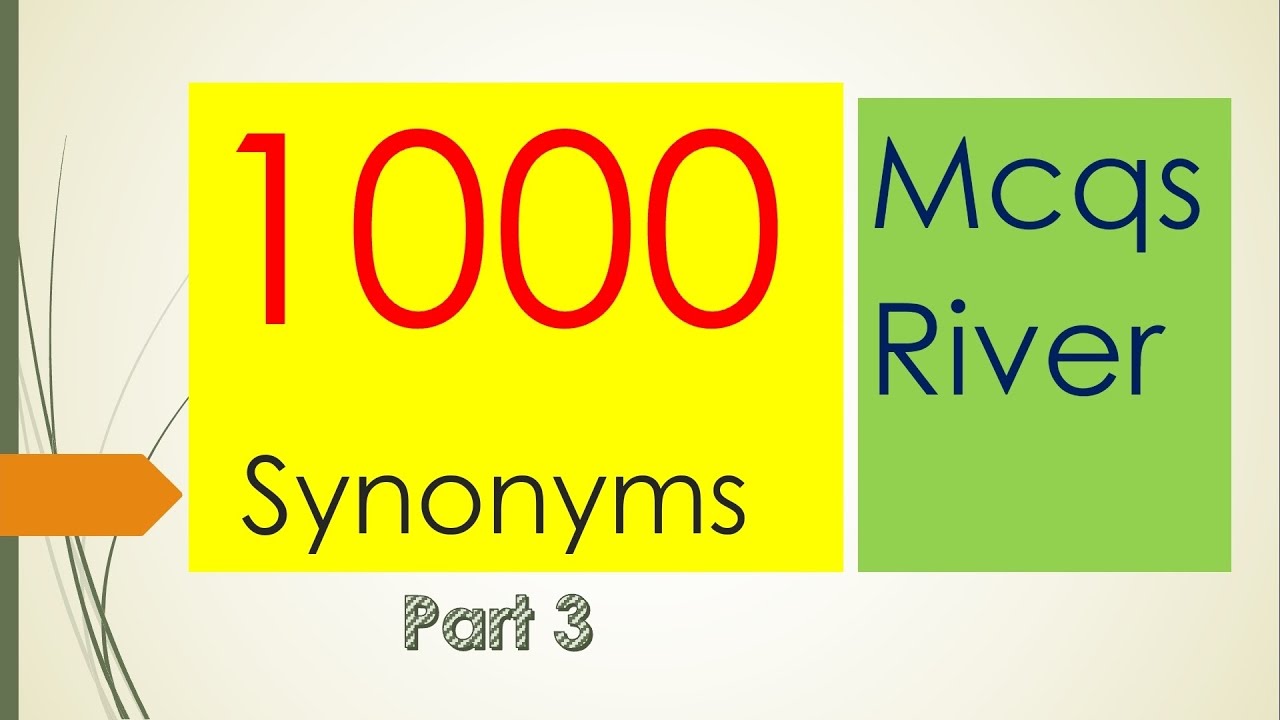 Most important synonyms English English Important synonyms Mcqs