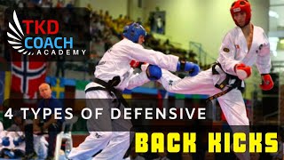 4 Defensive Back Kicks | Dwit Chagi | ITF Taekwon-Do | TKDCoach Academy