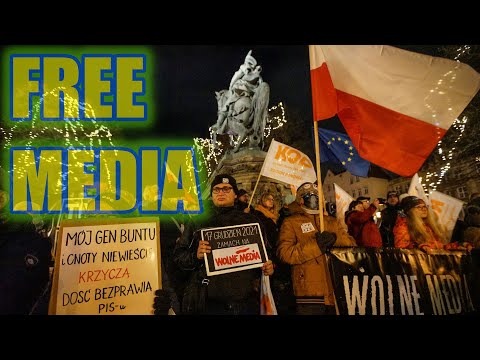 Protest against Lex TVN in Gdansk, Poland