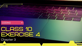 Class 10|Computer Chapter 3|Programming exercise |Exercise 4