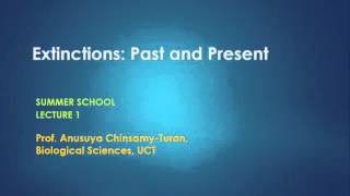 EXTINCTIONS: PAST AND PRESENT (Lecture 1 of 5) Prof Anusuya Chinsamy-Turan