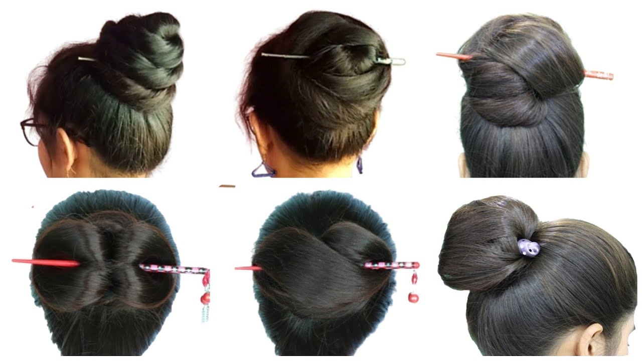 9 Easy and Amazing Bun Hairstyles using Bun Sticks  Juda Sticks   Anokhiadacom