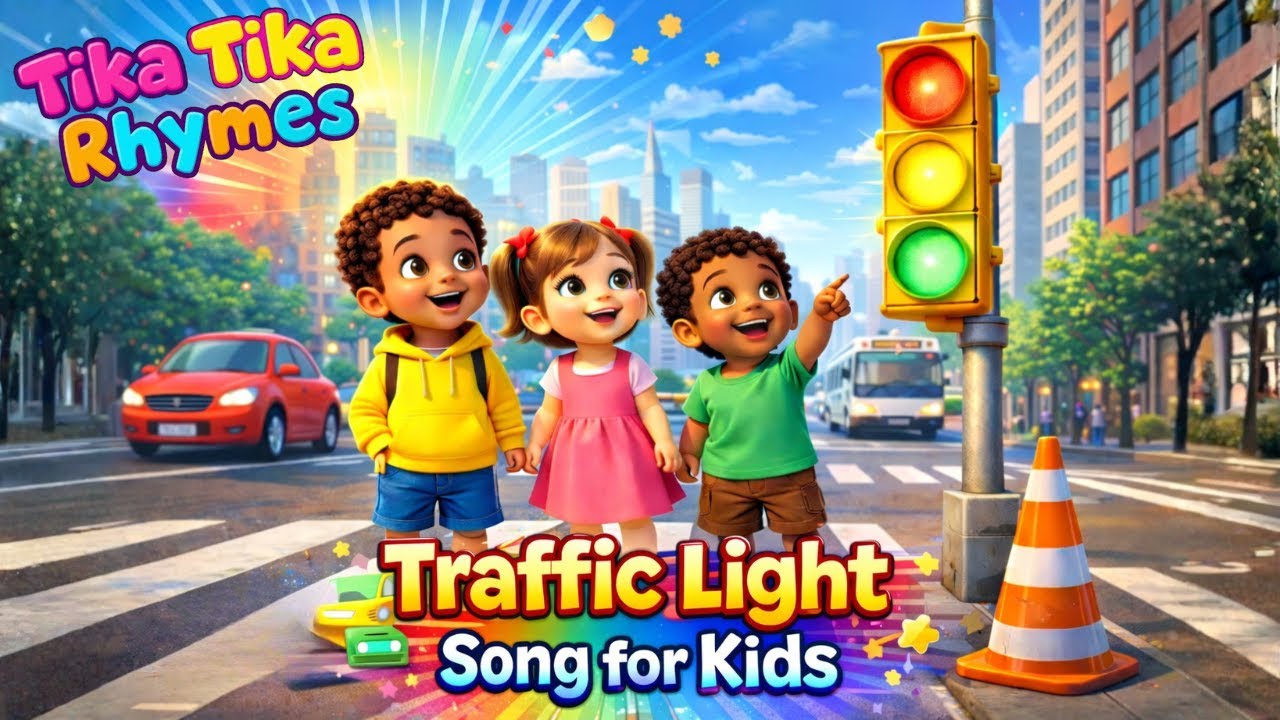 Traffic Light Song for Kids🚦 | Learn Red Yellow Green | 