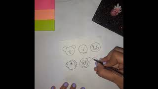 easy sticker of BT21🥰💜|homemade bts stickers