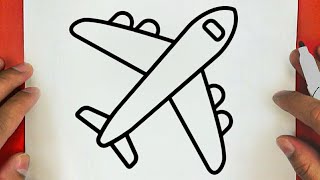 كيف ترسم طائرة خطوة بخطوة / رسم سهل / تعليم الرسم للمبتدئين || How to draw a plane