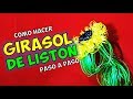 Como hacer Flor de Listón Rasgado (Girasol) Paso a Paso. HD