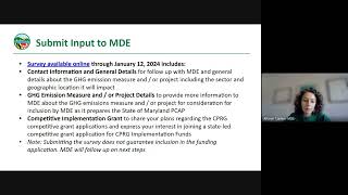 MDE Climate Pollution Reduction Grant (CPRG) Webinar (2024)