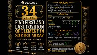 LeetCode 34 - Find First and Last Position of Element in Sorted Array | Binary Search Explained