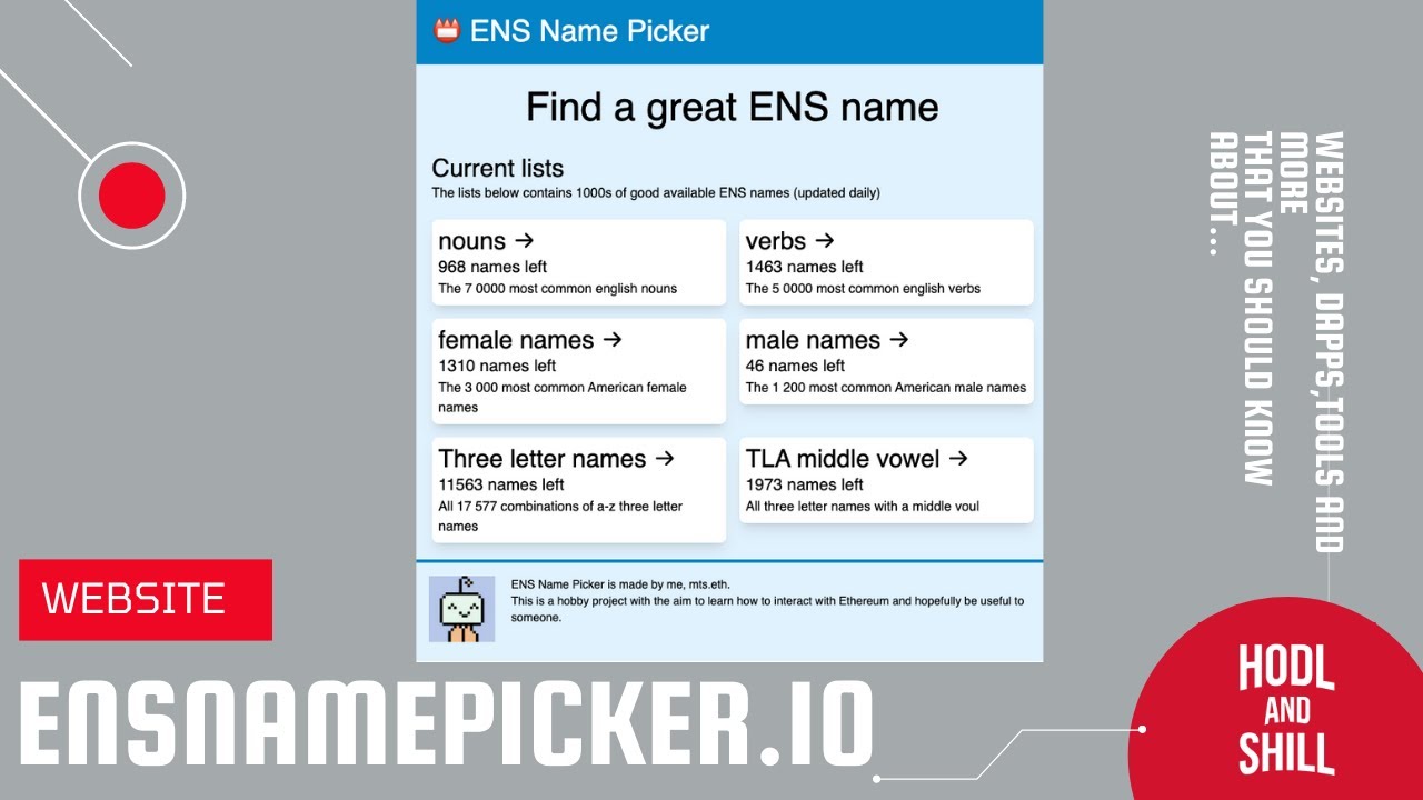 ensnamepicker.io - ENS Domain Name Picker - .ETH Domain Tool