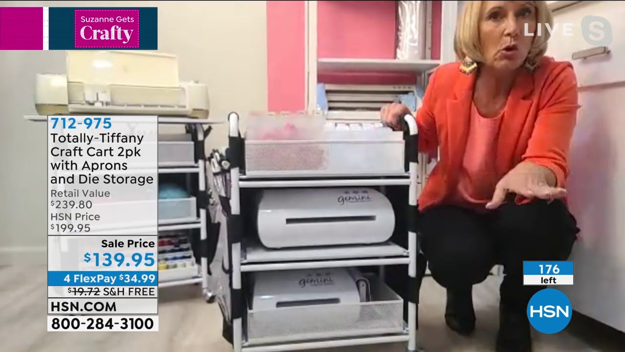 TotallyTiffany Craft Cart Set of 2 with Aprons and Die S...