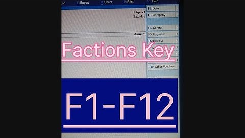 Tally shortcut keys | F1 to F12 shortcut keys use in Tally