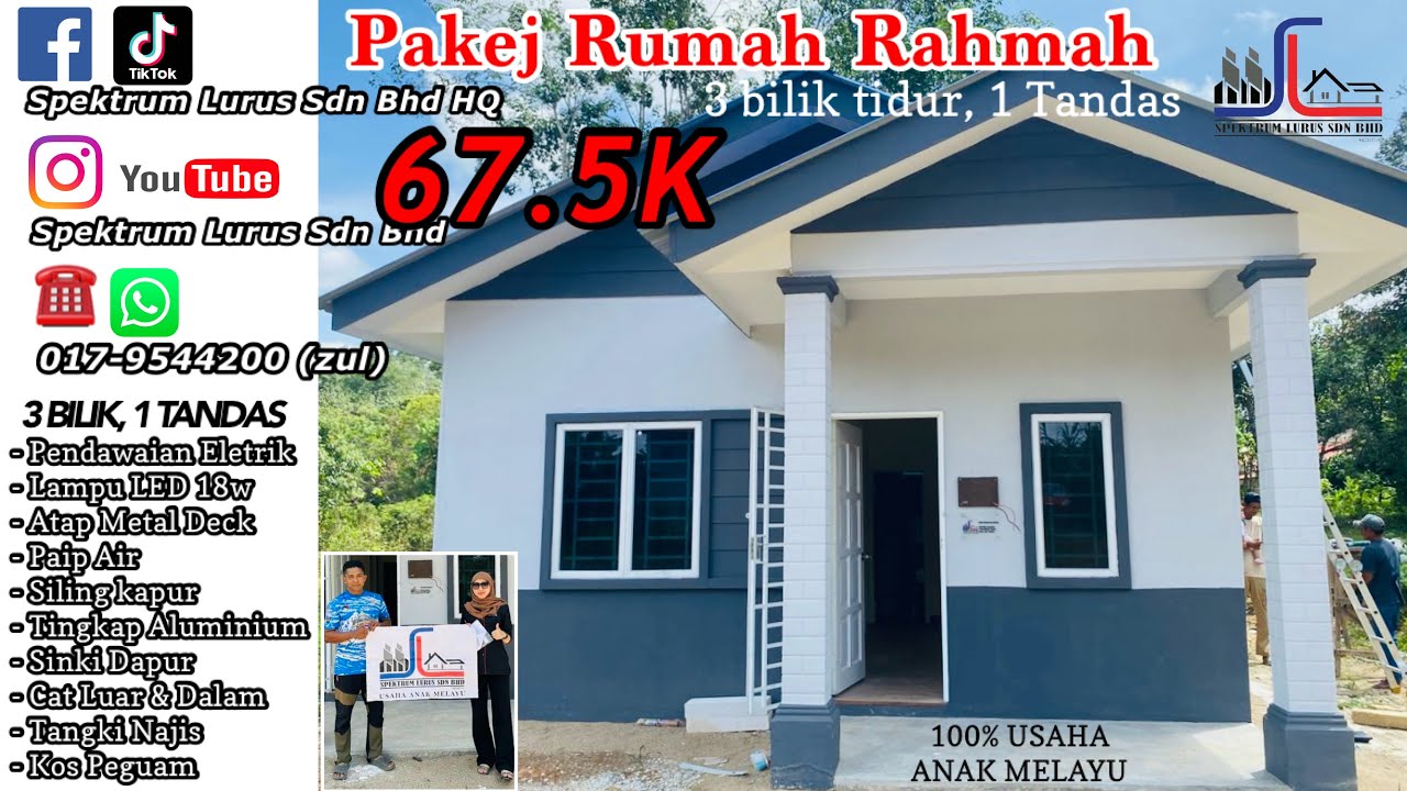 Bina Rumah Murah 3 bilik, 1 tandas 67.5k