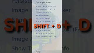 Ren’Py Dev Menu (Shift + D) Hidden Features  #renpy