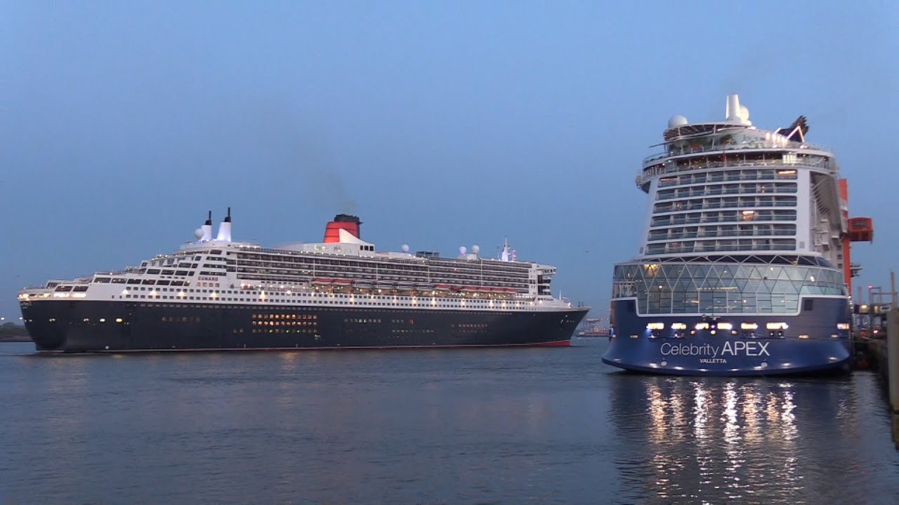 ARCADIA : ARVIA : CELEBRITY APEX : QUEEN MARY 2 ARRIVAL SOUTHAMPTON 13/04/25