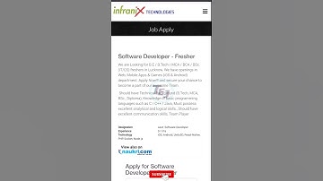 INFRANIX Technologies Off Campus Drive 2021 | Software Developer | B.E, B.Tech, MCA, BCA, B.Sc
