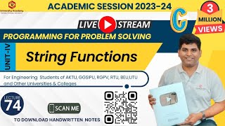 PPS74: C Strings and String functions with examples | strcpy function in c example