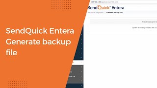SendQuick Entera Generate Backup