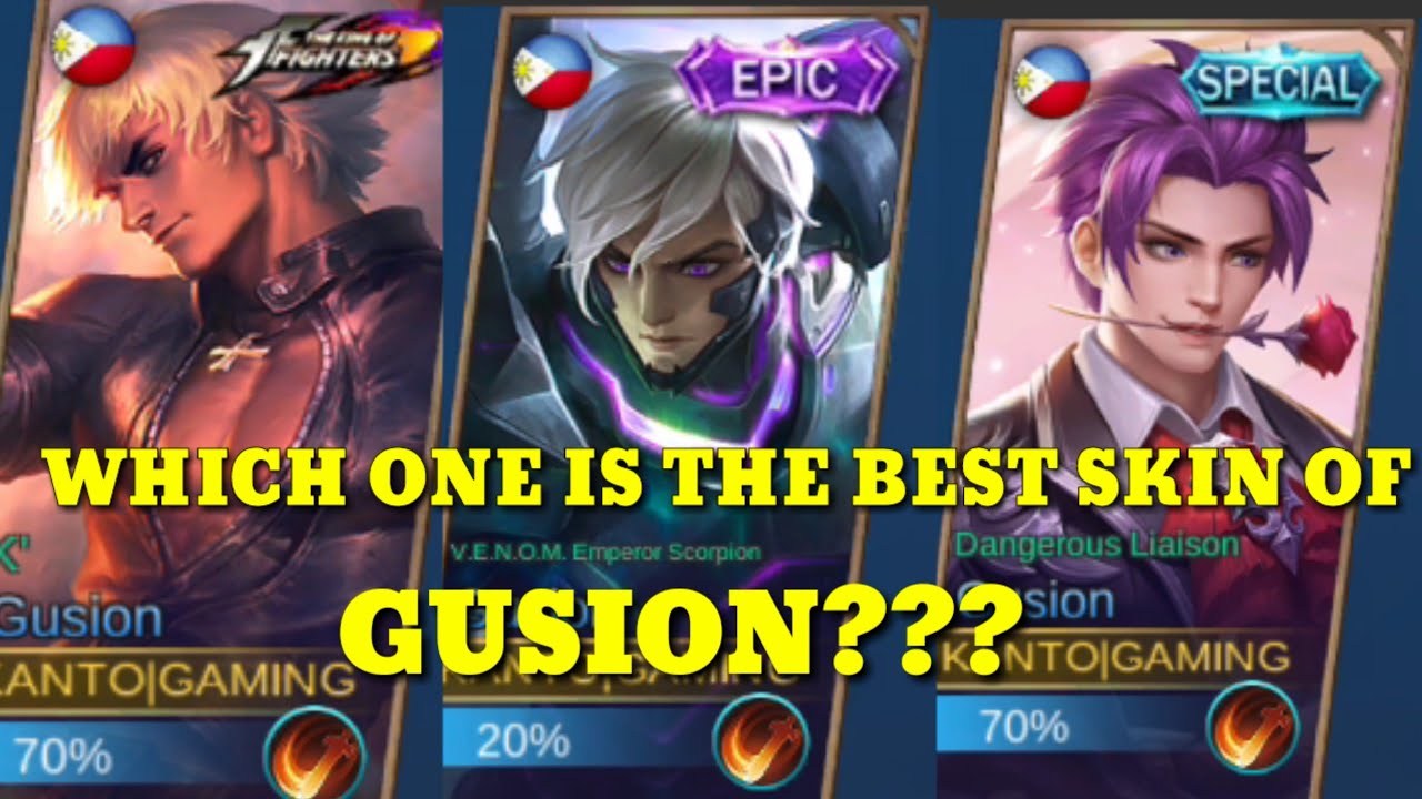Gusion | Skins - King of Fighter K' , V.E.N.O.M Emperor Scorpion and Dangerous Liaison