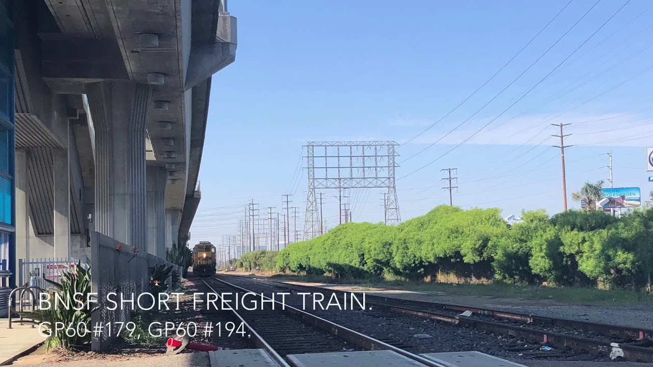 BNSF Short Freight Train at Redondo Beach Metro Station. YouTube