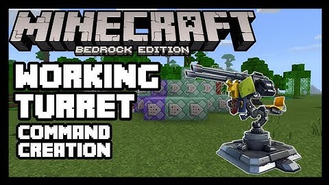 MINECRAFT BEDROCK WORKING TURRET [MCPE COMMAND BLOCK CREATION]