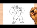 كيفية رسم شخصيه كينغ كونغ سهل رسم خطوة بخطوة