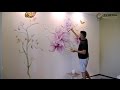 Объемная 3D художественная роспись стен - орхидея. барельеф, дизайн проект.