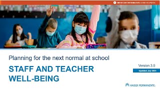 Playbook for Healthy School Communities: Staff and Teacher Well-being | Kaiser Permanente