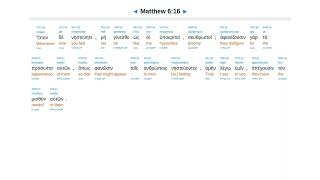 Matthew 6 - Interlinear Greek New Testament Bible
