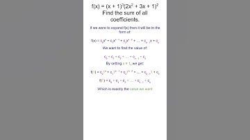 Find the sum of all coefficients of f(x) #maths #matholympiad