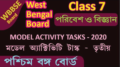 WBBSE CLASS VII WEST BENGAL BOARD Class 7 SCIENCE QUESTION PAPER 2020 |  MODEL ACTIVITY TASK 3  2020