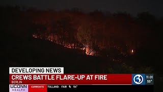 VIDEO: Crews battle flare-up at fire